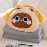  Gối kèm chăn mèo đeo bịt tai 30cm 