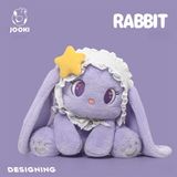  Thỏ bông tím mũ ren 24cm 