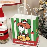  Túi quà quai giấy Cún Giáng Sinh 21x18x8cm 