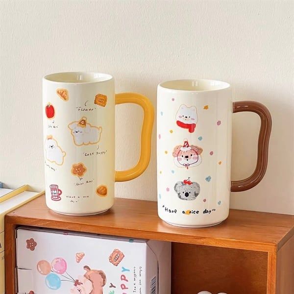  Cốc cún dài quai màu 410ml 