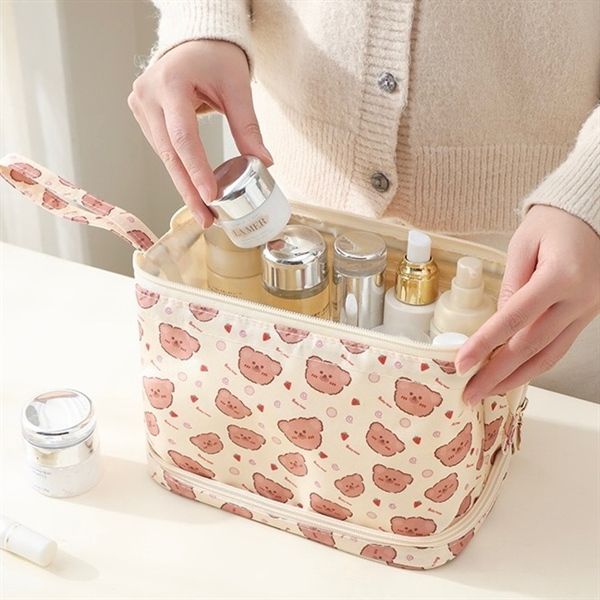  Túi đựng mỹ phẩm hình nhí 2 tầng 