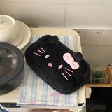  Hộp bút vải Hello Kitty đen nơ hồng 