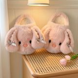  Dép lông thỏ tai dài nơ 