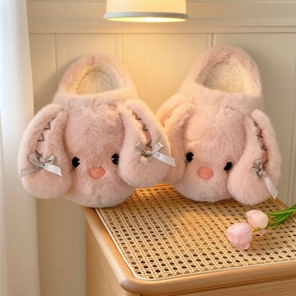  Dép lông thỏ tai dài nơ 