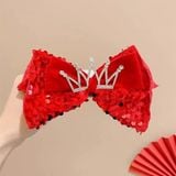  Kẹp tóc nơ kép kim sa vương miện 