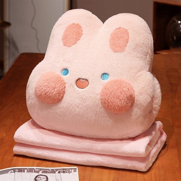  Gối kèm chăn thỏ má hồng 40cm 
