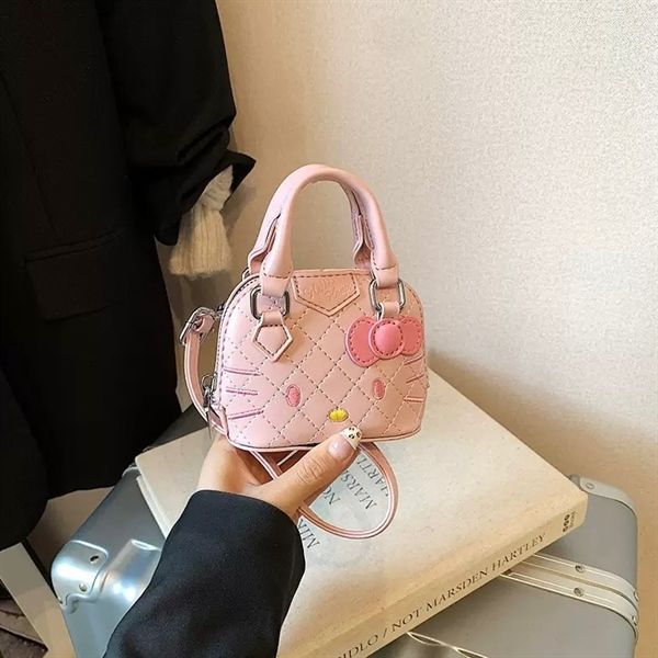  Túi da mini Hello Kitty vân trám 