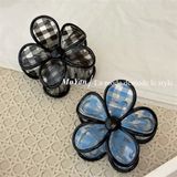  Kẹp càng cua hoa kẻ caro 