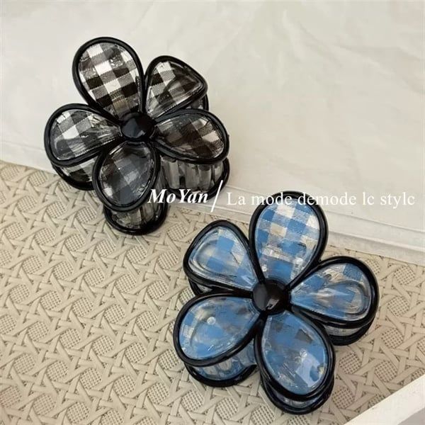  Kẹp càng cua hoa kẻ caro 