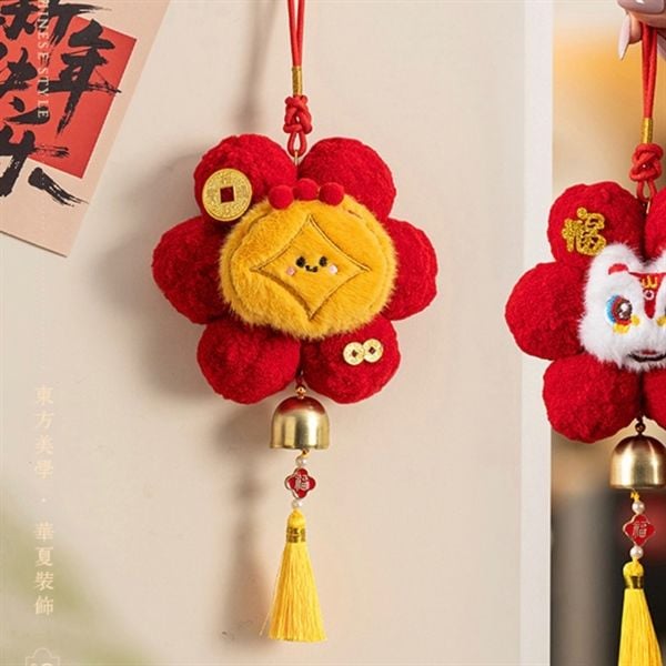  Dây treo bông hoa đồng tiền decor Tết 