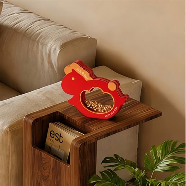  Ngựa gỗ bụng thỏi vàng decor Tết 