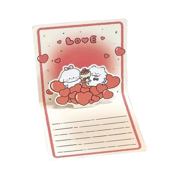  Thiệp dựng trái tim cún love đỏ 