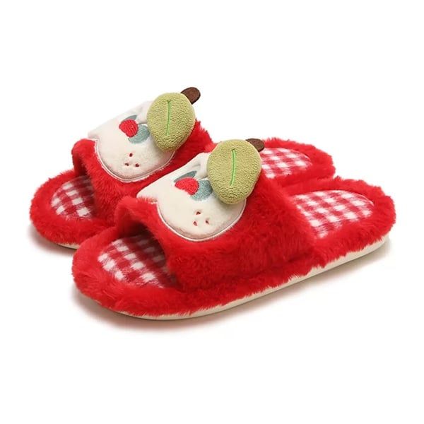  Dép lông quai ngang bé táo caro 