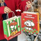  Túi quà quai giấy Cún Giáng Sinh 21x18x8cm 