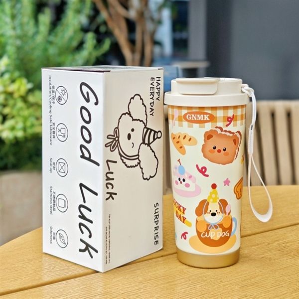  Cốc giữ nhiệt cún Good Luck 