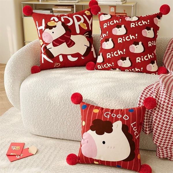  Gối vuông dựa lưng ngựa Tết 45cm 