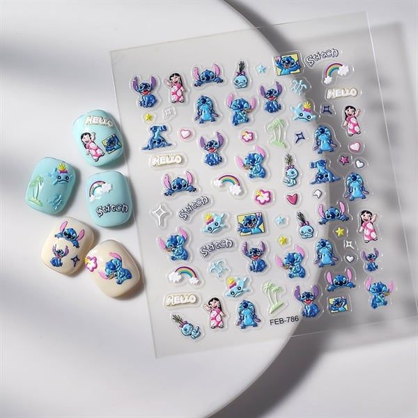  Sticker dán móng Stitch 