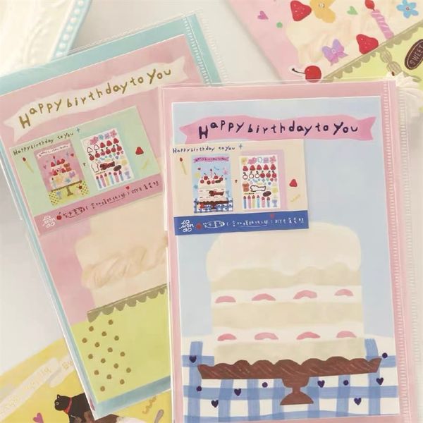  Thiệp bánh sinh nhật + sticker DIY 