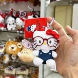  Móc khoá Hello Kitty đeo kính yếm xanh 