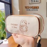  Hộp bút be viền nâu 