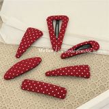  Kẹp mái đỏ chấm bi 