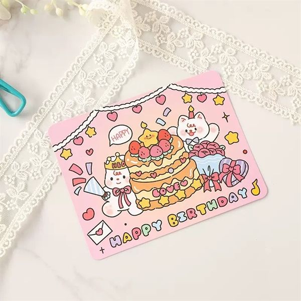 Thiệp Happy Birthday bánh gato gấu thỏ 
