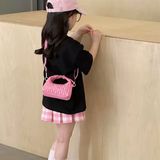  Túi da mini hồng vân thừng 