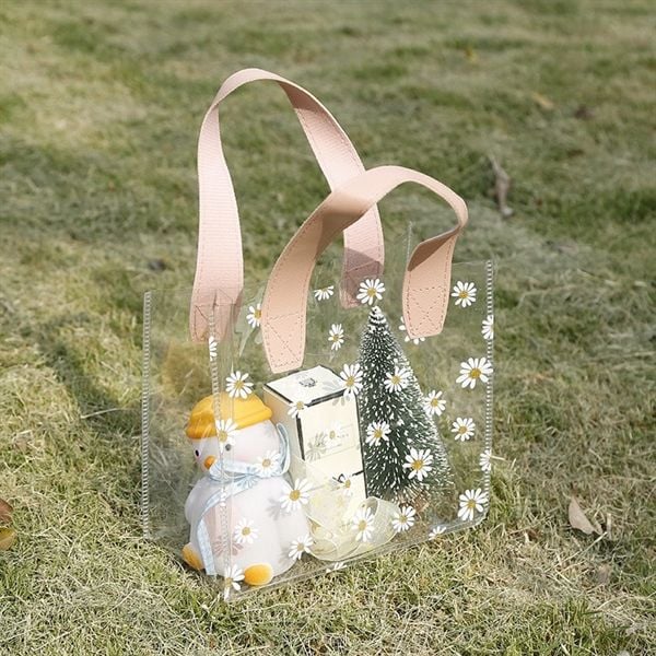  Túi quà trong hoa cúc quai da 