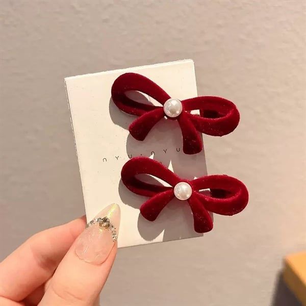  Kẹp nơ nhung form cứng nhỏ 