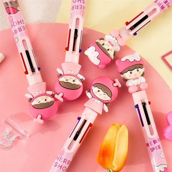  Bút 6 màu bé mũ hồng 