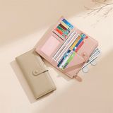  Ví da dài ngăn hở cúc bấm 