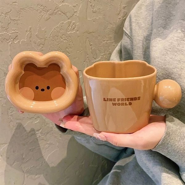  Cốc Line Friends quai tròn 350ml 