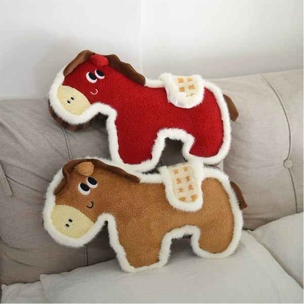  Ngựa bông viền lông trắng 60cm 