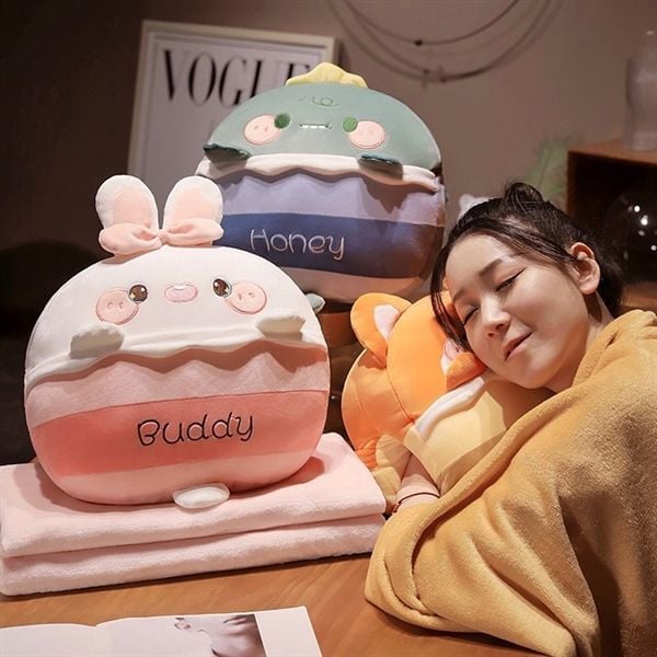  Gối kèm chăn thú baby 40cm 