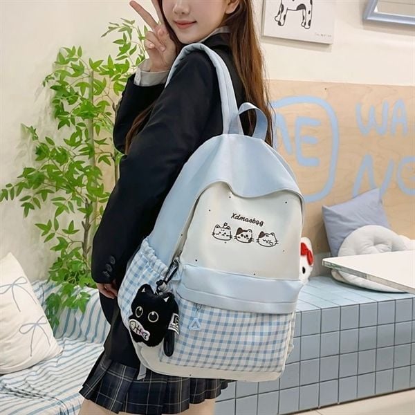  Balo 3 mèo móc khoá mèo bông 