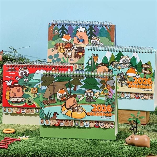  Lịch để bàn Capybara cắm trại 