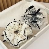  Scrunchies chấm bi mix ren nơ 