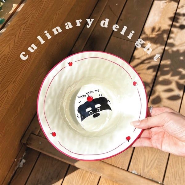  Bát sứ cún táo lòng sâu 20cm 