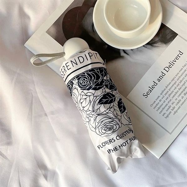  Ô gập gọn Hoa viền chữ trắng 