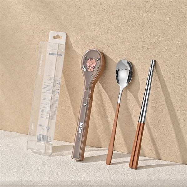  Set thìa đũa Line Friend kèm hộp 