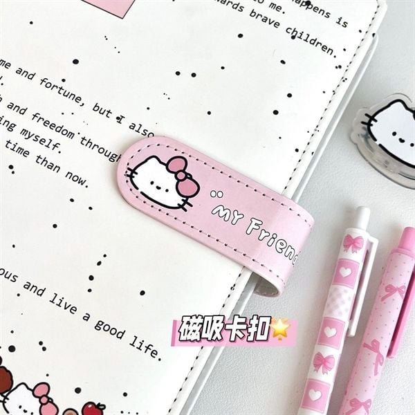  Sổ da Hello Kitty gáy lò xo A5 