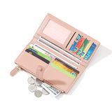  Ví da dài ngăn hở cúc bấm 