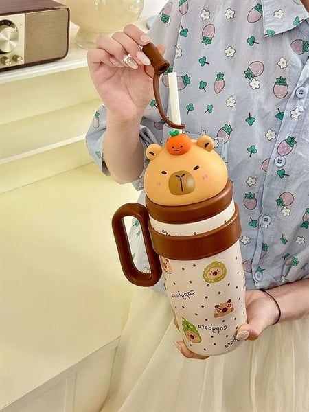  Cốc giữ nhiệt đầu 3D 800ml 