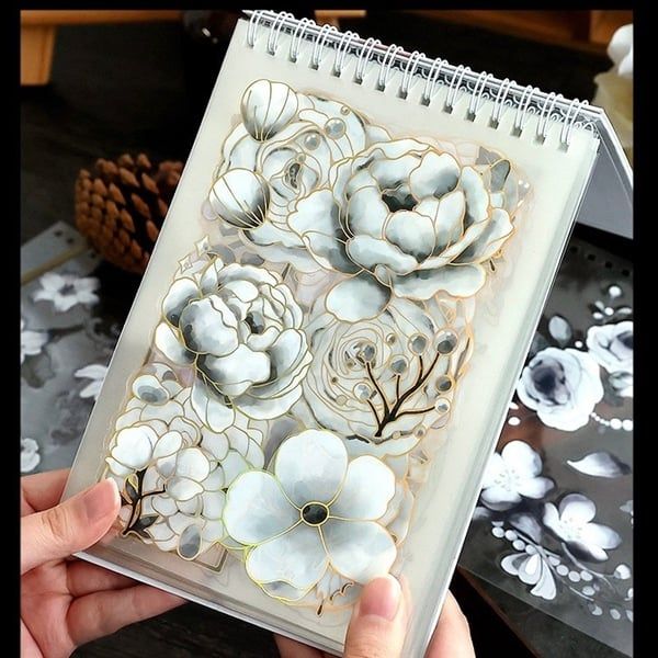  Sổ lò xo Sticker hoa 40 tờ Telado 