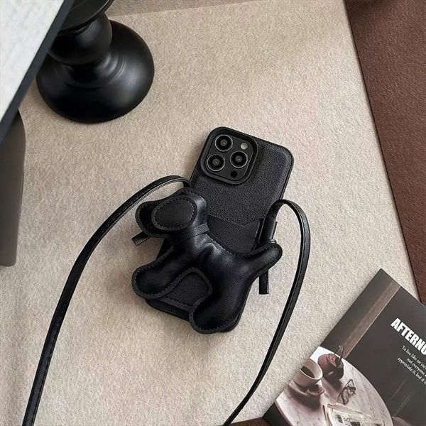  Ốp đựng thẻ cún đen dây đeo 