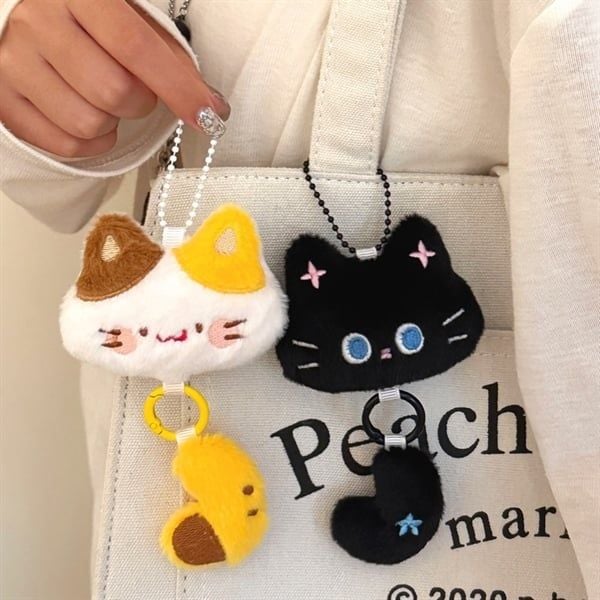  Móc khoá bông mèo đuôi béo 