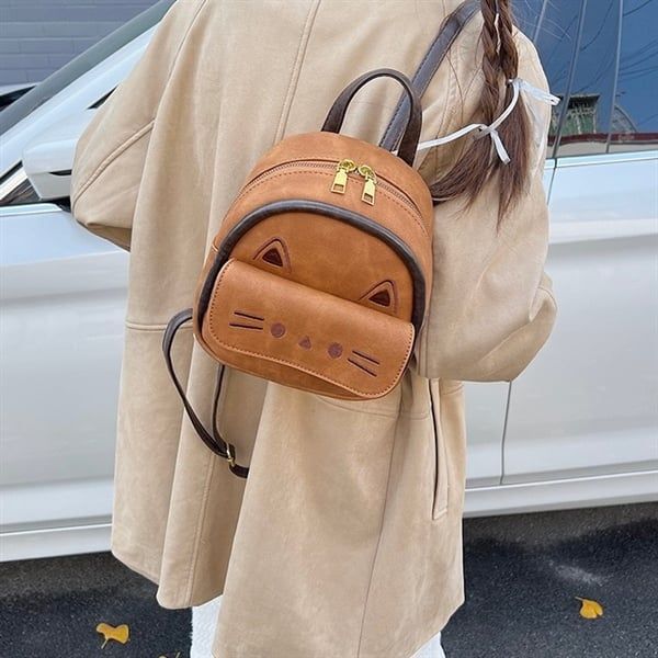  Balo da mini mèo nâu 