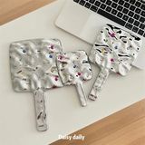  Gương cầm tay sóng đính ngọc 