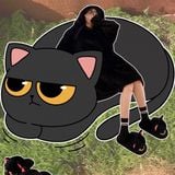  Dép lông mèo mun mặt xị 