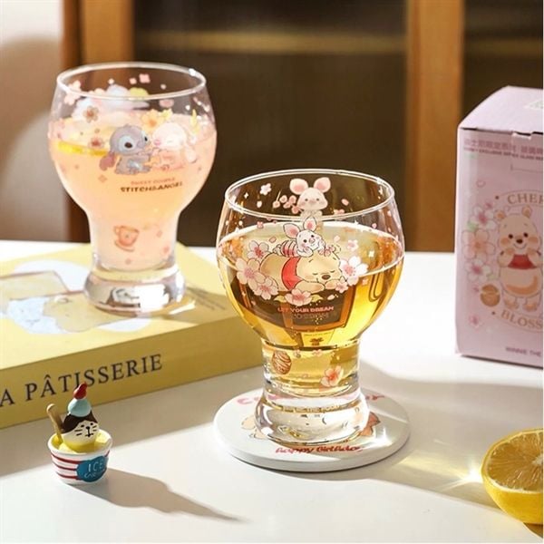  Cốc thuỷ tinh Disney đế cao 450ml 
